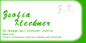 zsofia kleckner business card
